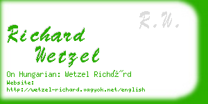 richard wetzel business card